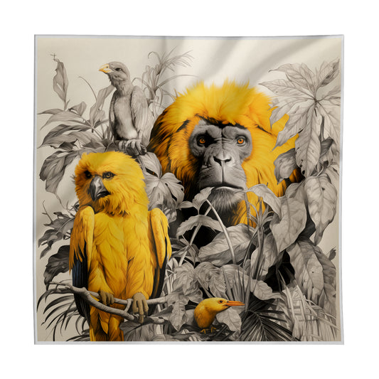Yellow Orangutan Silk Scarf